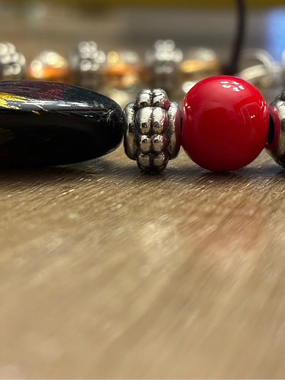 Handcrafted Red & Multicolor Beaded Women's Bracelet